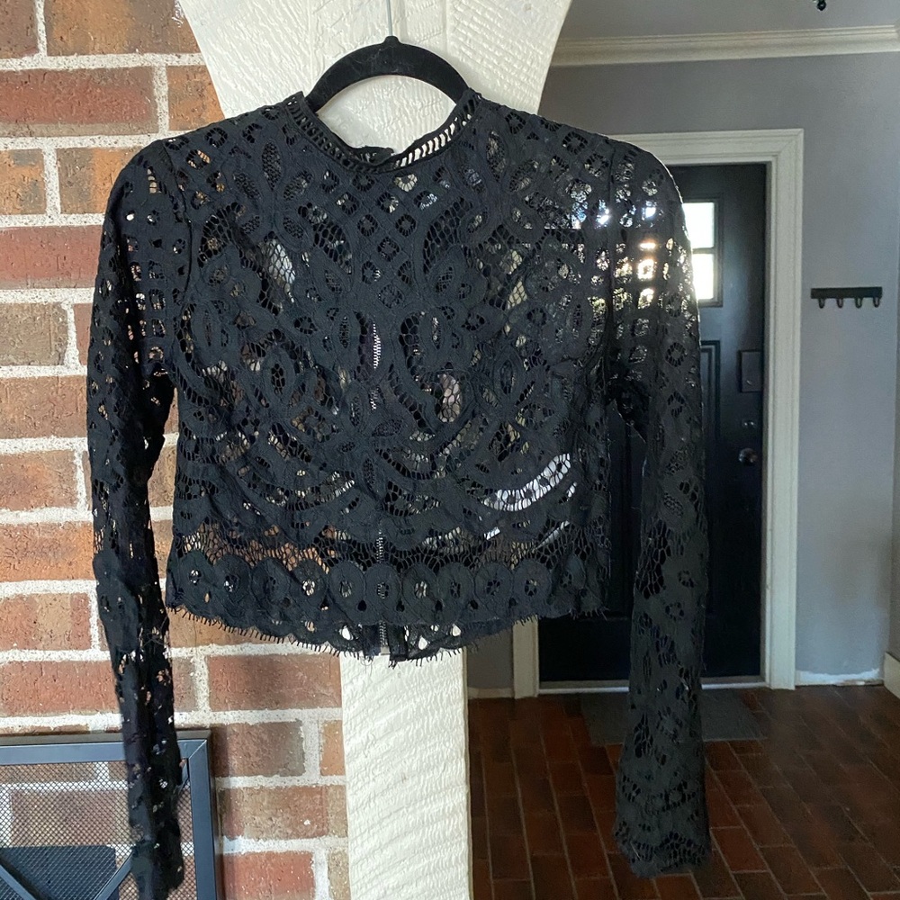 Black long sleeve top